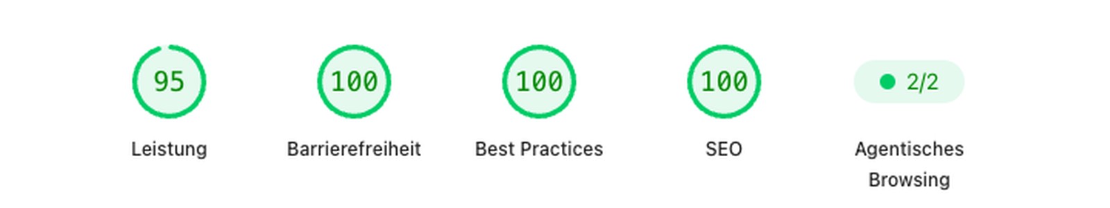Lighthouse Scores für breaker-tattoo-hamburg.de: 95 Leistung, 100 Barrierefreiheit, 100 Best Practices, 100 SEO