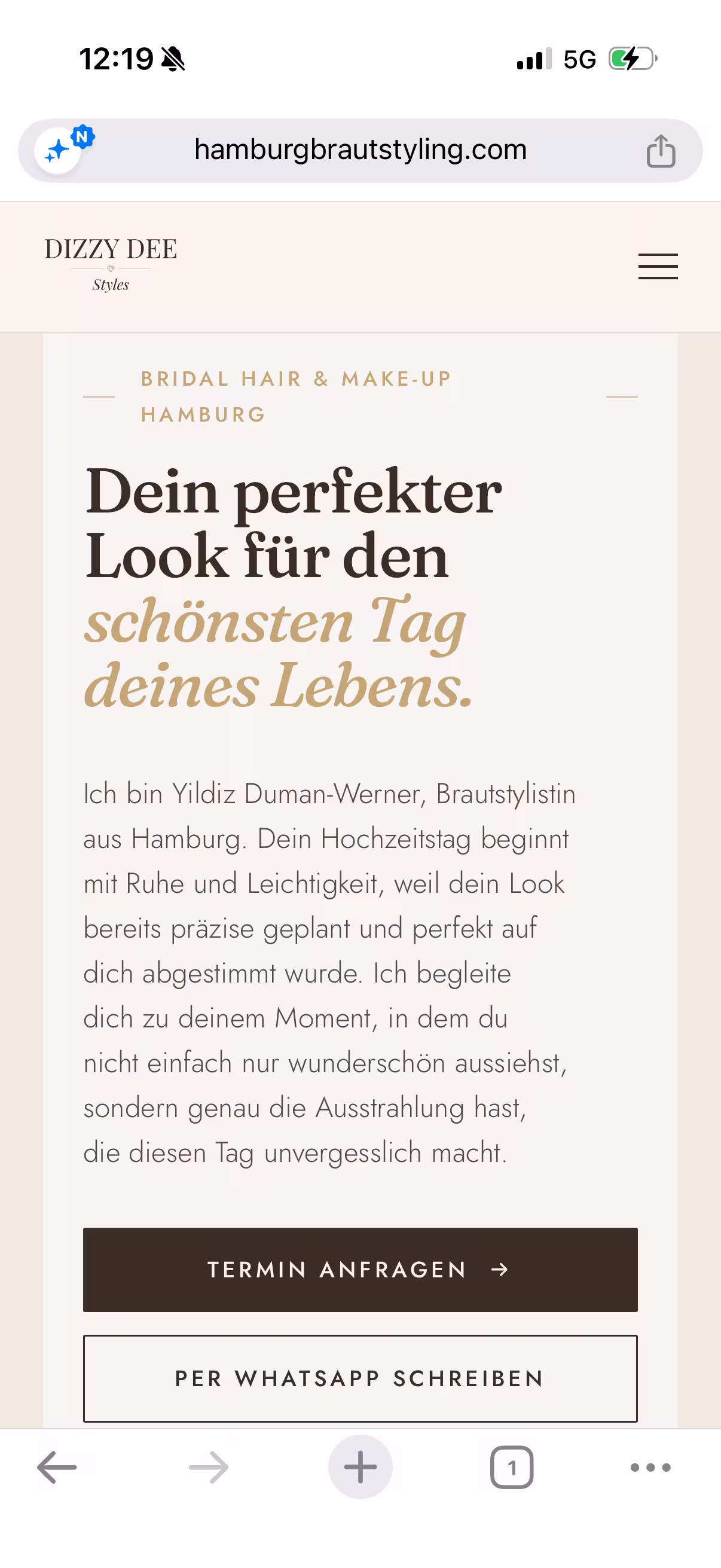 Dizzy Dee Styles, Brautstyling Hamburg, Mobile-Ansicht