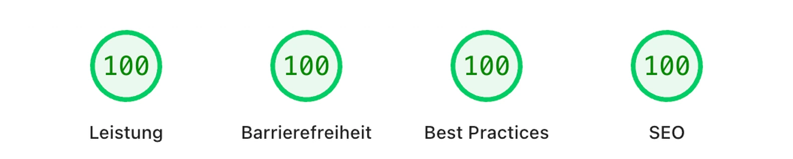 PageSpeed Insights für Vital Balance: Leistung 100, Barrierefreiheit 100, Best Practices 100, SEO 100